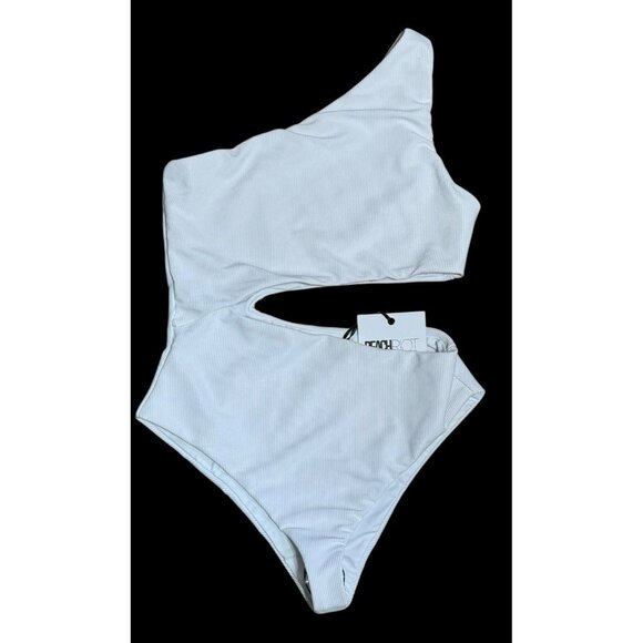 Beach Riot White Asymmetrical Cutout One Piece - Picture 3 of 5